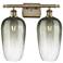 Ballston Brookhaven Flute 17"W 2 Light Brass Bath Light w/ Slate Shade