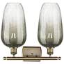 2_Ballston Brookhaven Flute 17"W 2 Light Brass Bath Light w/ Slate Shade more views