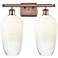 Ballston Brookhaven Flute 17"W 2 Light Copper Bath Light w/ Opal Shade