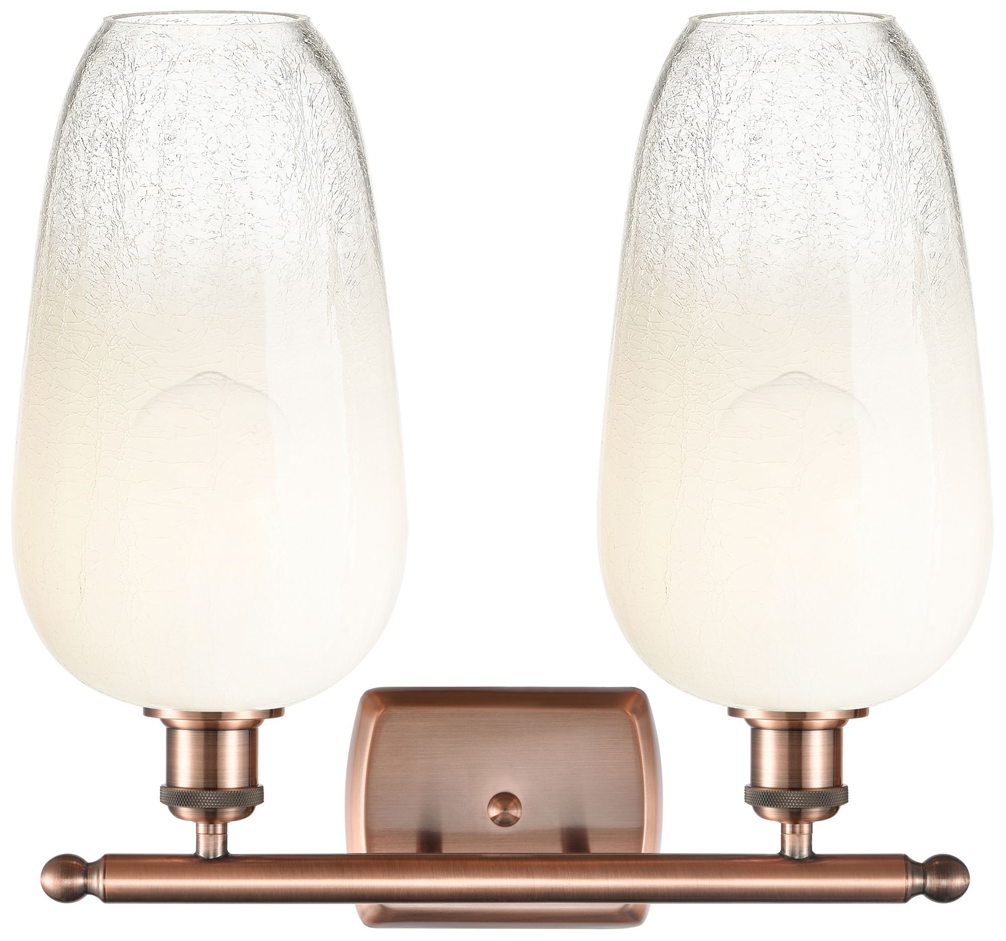 Image 2 Ballston Brookhaven Flute 17"W 2 Light Copper Bath Light w/ Opal Shade more views