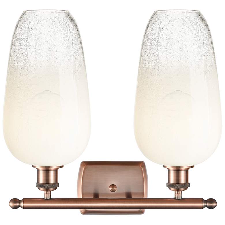 Image 2 Ballston Brookhaven Flute 17"W 2 Light Copper Bath Light w/ Opal Shade more views