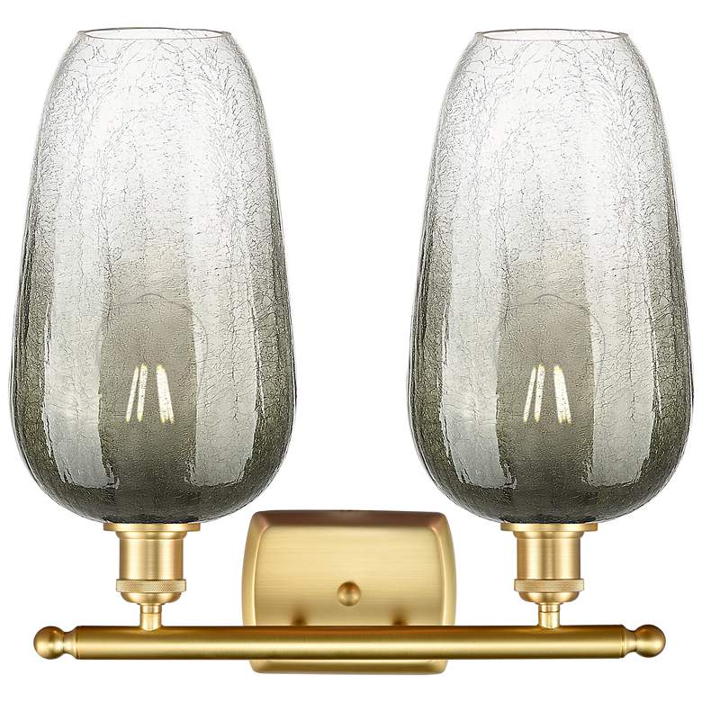 Image 2 Ballston Brookhaven Flute 17"W 2 Light Gold Bath Light w/ Slate Shade more views