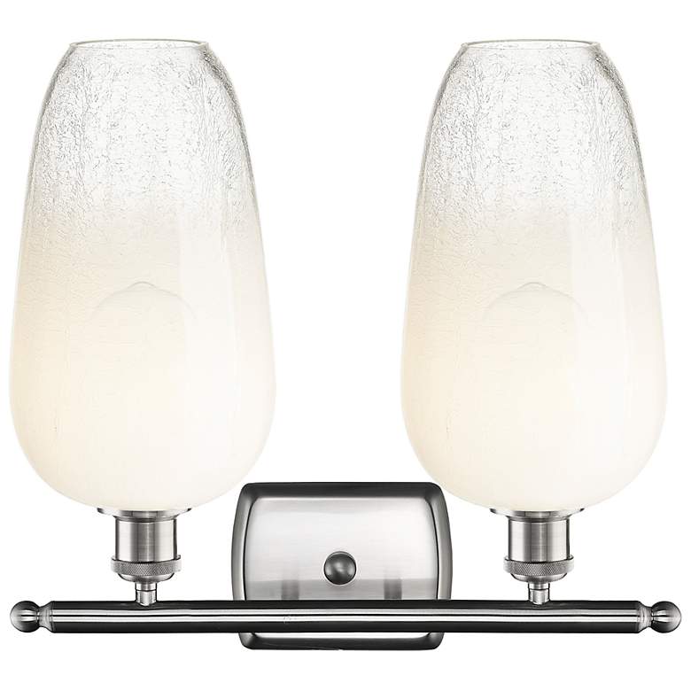 Image 2 Ballston Brookhaven Flute 17"W 2 Light Nickel Bath Light w/ Opal Shade more views