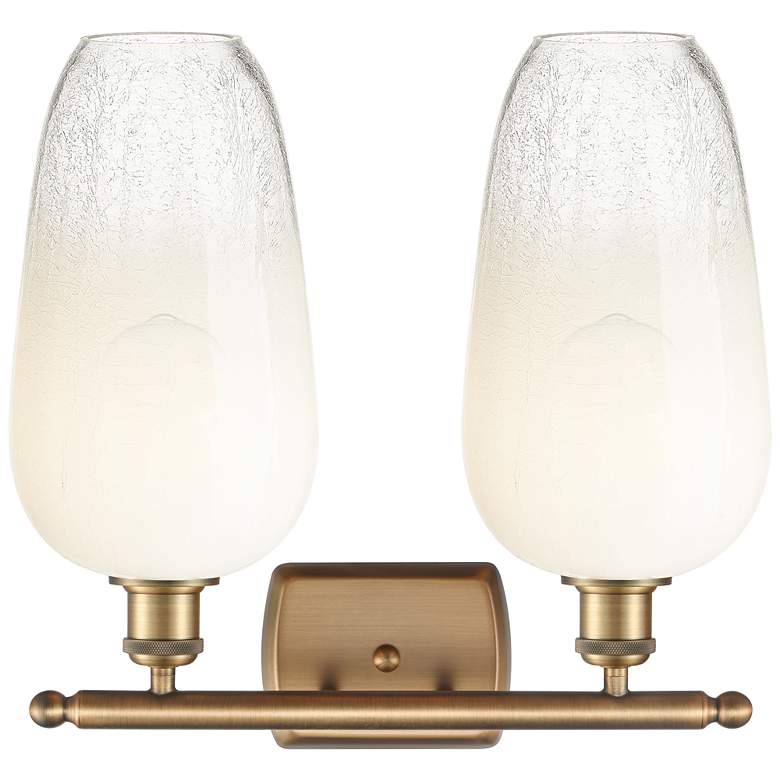 Image 2 Ballston Brookhaven Flute 17"W 2-Lt Brushed Brass Vanity w/ Opal Shade more views