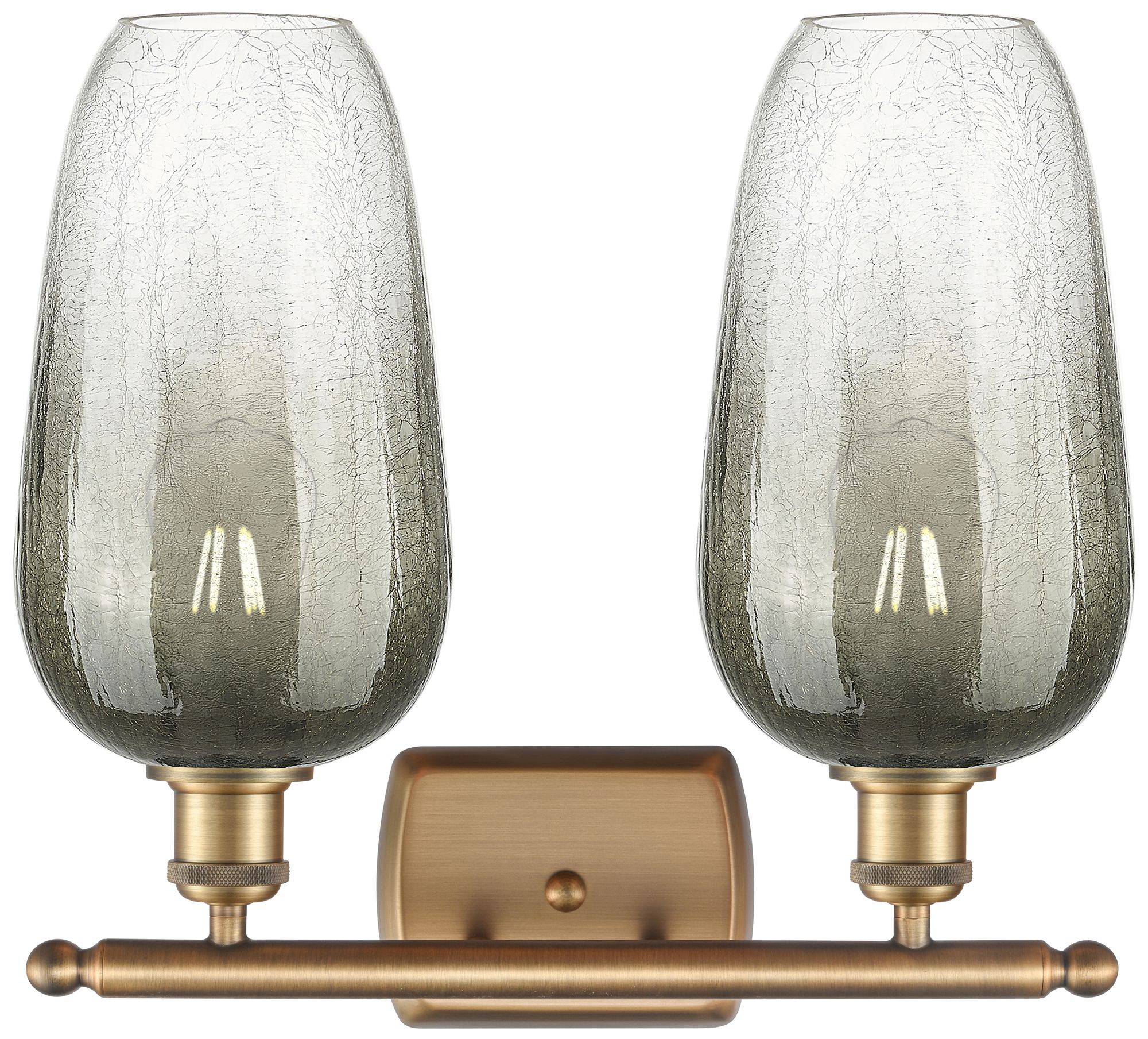 Image 2 Ballston Brookhaven Flute 17"W 2-Lt Brushed Brass Vanity w/ Slate Shade more views