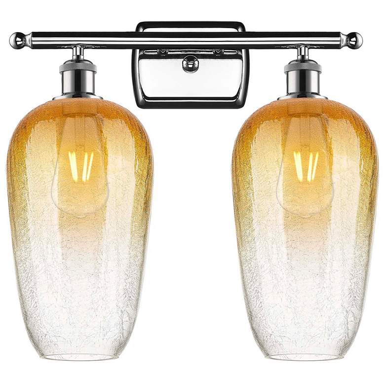 Image 1 Ballston Brookhaven Flute 17"W 2-Lt Chrome Bath Light w/ Amber Shade