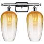 1_Ballston Brookhaven Flute 17"W 2-Lt Chrome Bath Light w/ Amber Shade