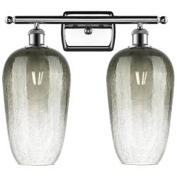 Ballston Brookhaven Flute 17"W 2-Lt Chrome Bath Light w/ Slate Shade