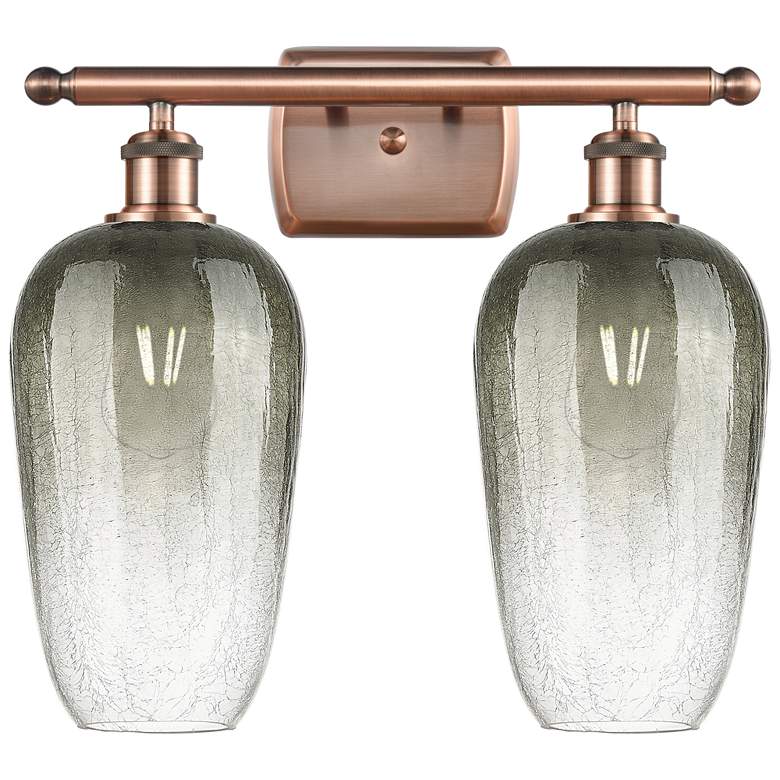 Image 1 Ballston Brookhaven Flute 17"W 2-Lt Copper Bath Light w/ Slate Shade