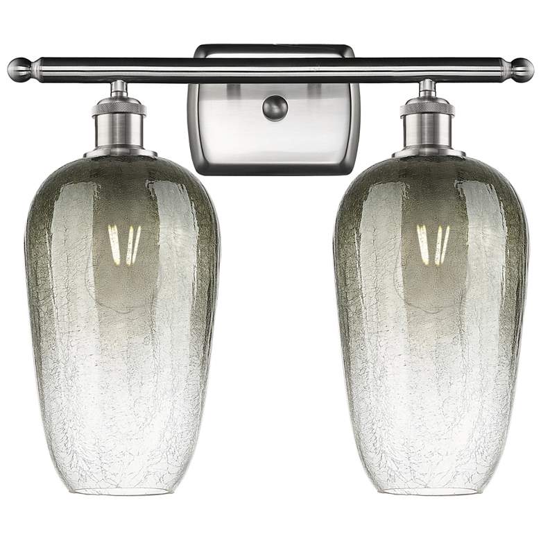 Image 1 Ballston Brookhaven Flute 17"W 2-Lt Nickel Bath Light w/ Slate Shade