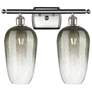 1_Ballston Brookhaven Flute 17"W 2-Lt Nickel Bath Light w/ Slate Shade