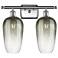 Ballston Brookhaven Flute 17"W 2-Lt Nickel Bath Light w/ Slate Shade