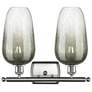 2_Ballston Brookhaven Flute 17"W 2-Lt Nickel Bath Light w/ Slate Shade more views