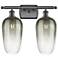 Ballston Brookhaven Flute 17"W 2-Lt Oiled Bronze Vanity w/ Slate Shade