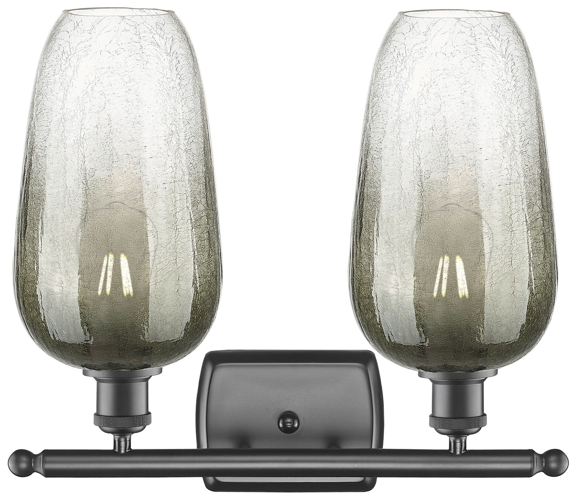 Image 2 Ballston Brookhaven Flute 17"W 2-Lt Oiled Bronze Vanity w/ Slate Shade more views