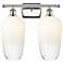Ballston Brookhaven Flute 17"W 2-Lt Polished Nickel Vanity w/ Opal Shade