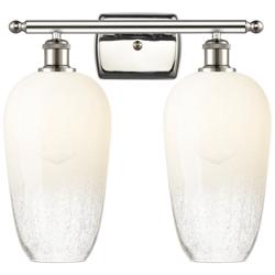 Ballston Brookhaven Flute 17"W 2-Lt Polished Nickel Vanity w/ Opal Shade