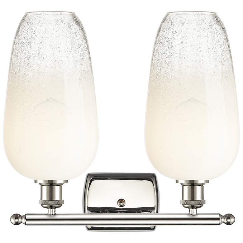 Image 2 Ballston Brookhaven Flute 17"W 2-Lt Polished Nickel Vanity w/ Opal Shade more views