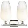 2_Ballston Brookhaven Flute 17"W 2-Lt Polished Nickel Vanity w/ Opal Shade more views
