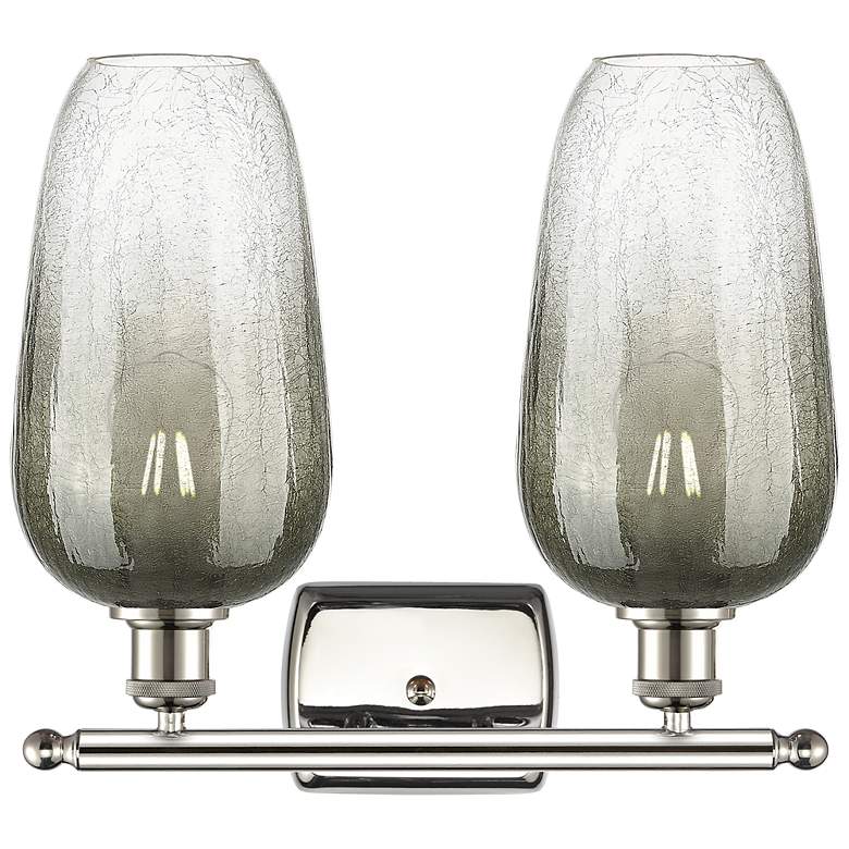Image 2 Ballston Brookhaven Flute 17"W 2-Lt Polished Nickel Vanity w/ Slate Shade more views