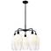 Ballston Brookhaven Flute 26"W 5 Light Black Stem Chandelier w/ Opal Shade
