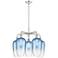 Ballston Brookhaven Flute 26"W 5 Light Chrome Stem Chandelier w/ Blue Shade