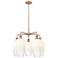 Ballston Brookhaven Flute 26"W 5 Light Copper Stem Chandelier w/ Opal Shade