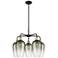 Ballston Brookhaven Flute 26"W 5-Lt Black Brass Chandelier w/ Slate Shade