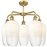 2_Ballston Brookhaven Flute 26"W 5-Lt Brush Brass Chandelier w/ Opal Shade more views