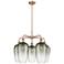 Ballston Brookhaven Flute 26"W 5-Lt Copper Stem Chandelier w/ Slate Shade