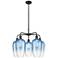Ballston Brookhaven Flute 26"W 5-Lt Oil Bronze Chandelier w/ Blue Shade