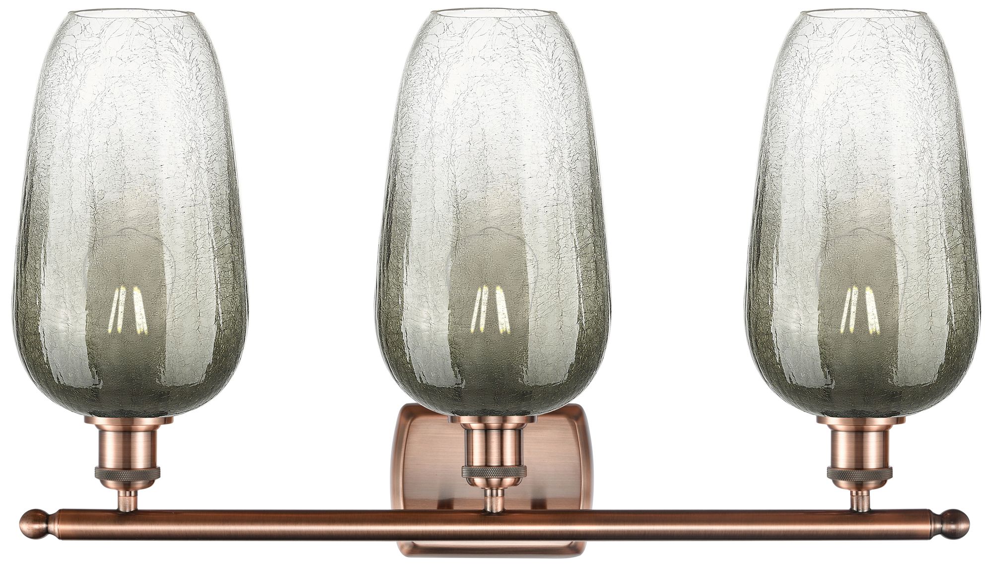 Image 2 Ballston Brookhaven Flute 27"W 3-Lt Copper Bath Light w/ Slate Shade more views