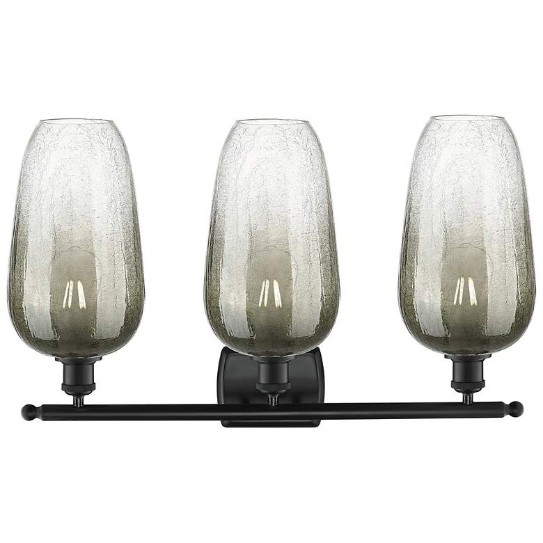 Image 2 Ballston Brookhaven Flute 27"W 3 Light Black Bath Light w/ Slate Shade more views