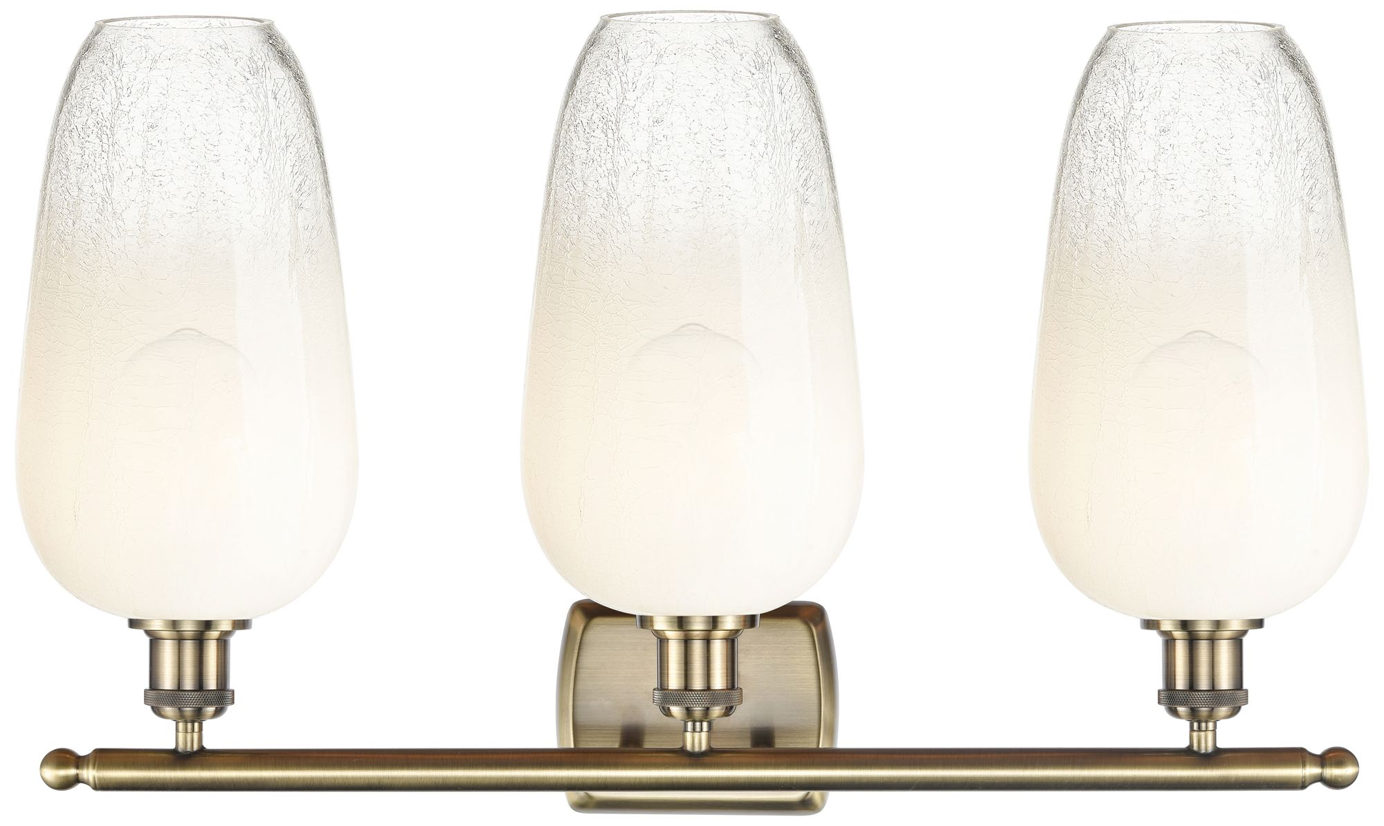 Image 2 Ballston Brookhaven Flute 27"W 3 Light Brass Bath Light w/ Opal Shade more views