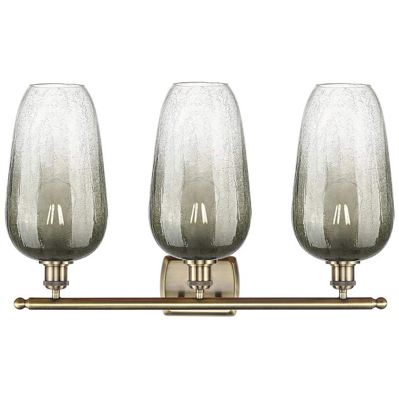 Image 2 Ballston Brookhaven Flute 27"W 3 Light Brass Bath Light w/ Slate Shade more views