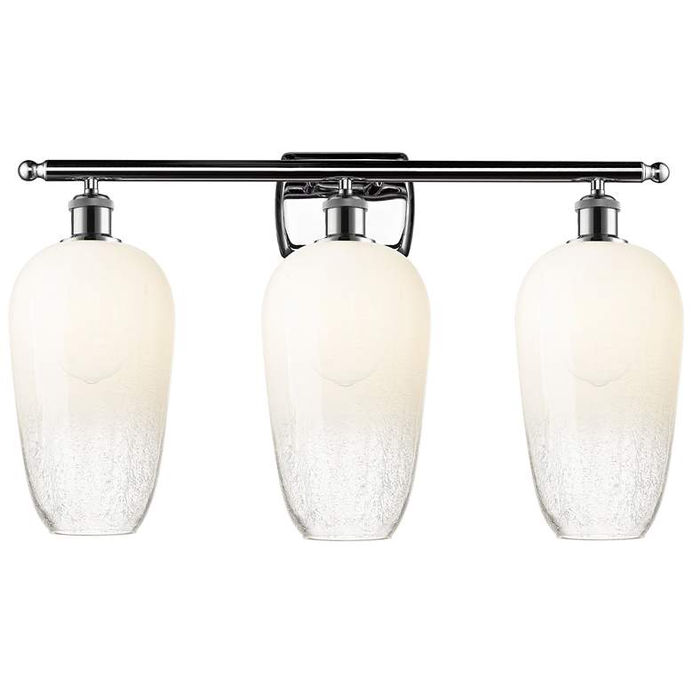 Image 1 Ballston Brookhaven Flute 27"W 3 Light Chrome Bath Light w/ Opal Shade