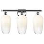 1_Ballston Brookhaven Flute 27"W 3 Light Chrome Bath Light w/ Opal Shade