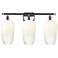Ballston Brookhaven Flute 27"W 3 Light Chrome Bath Light w/ Opal Shade