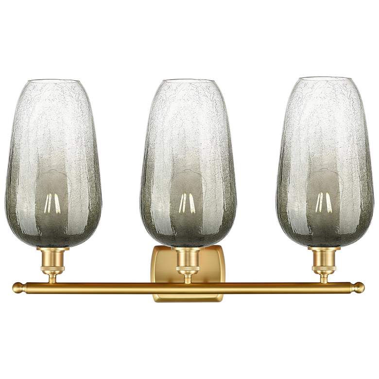 Image 2 Ballston Brookhaven Flute 27"W 3 Light Gold Bath Light w/ Slate Shade more views