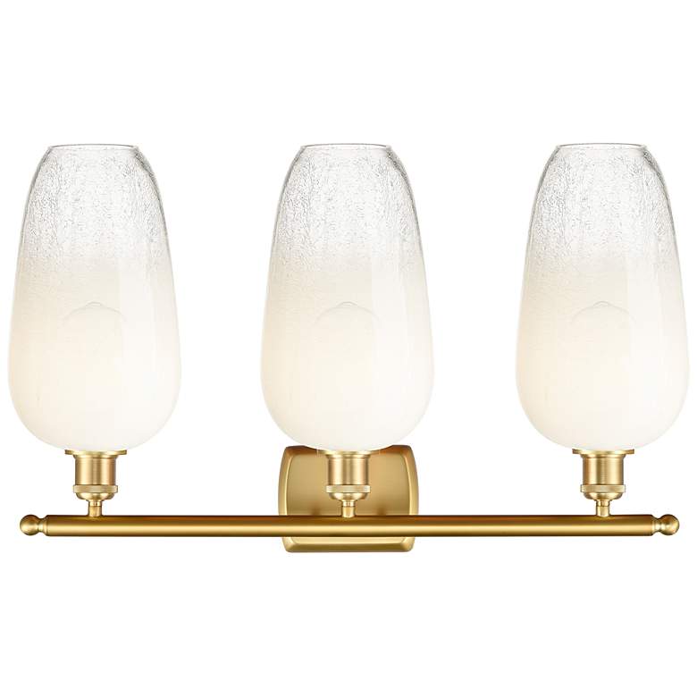 Image 2 Ballston Brookhaven Flute 27"W 3 Light Gold Vanity Light w/ Opal Shade more views
