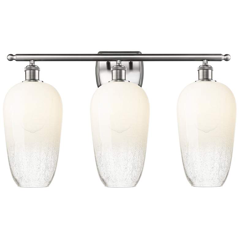 Image 1 Ballston Brookhaven Flute 27"W 3 Light Nickel Bath Light w/ Opal Shade