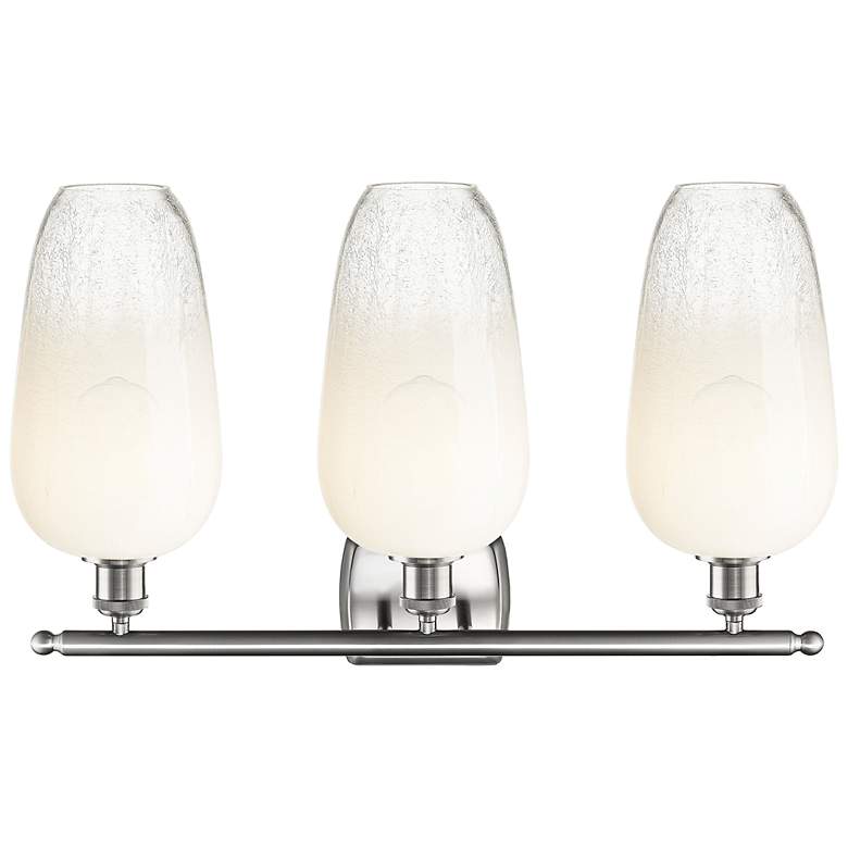 Image 2 Ballston Brookhaven Flute 27"W 3 Light Nickel Bath Light w/ Opal Shade more views