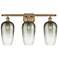 Ballston Brookhaven Flute 27"W 3-Lt Brushed Brass Vanity w/ Slate Shade