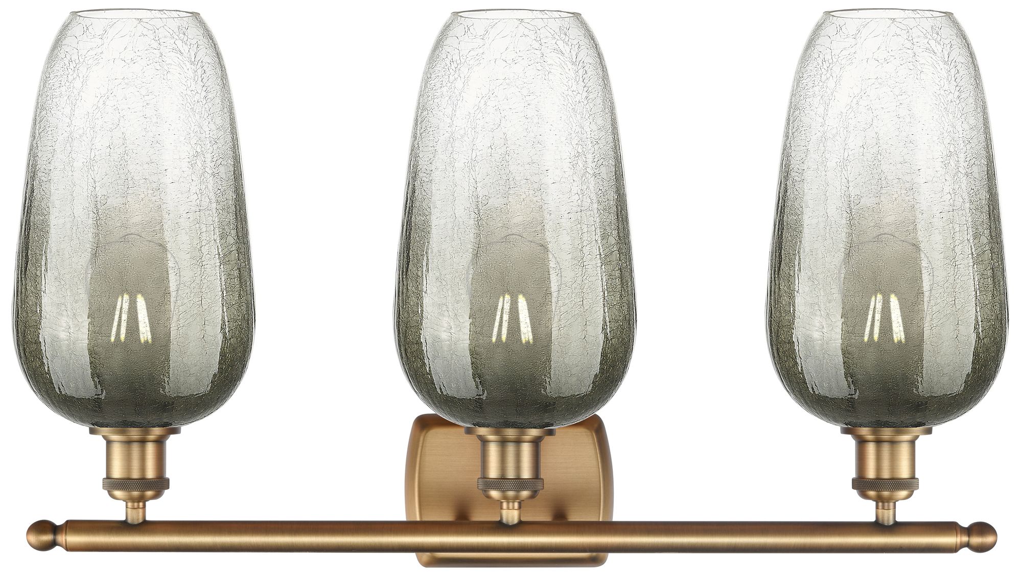 Image 2 Ballston Brookhaven Flute 27"W 3-Lt Brushed Brass Vanity w/ Slate Shade more views