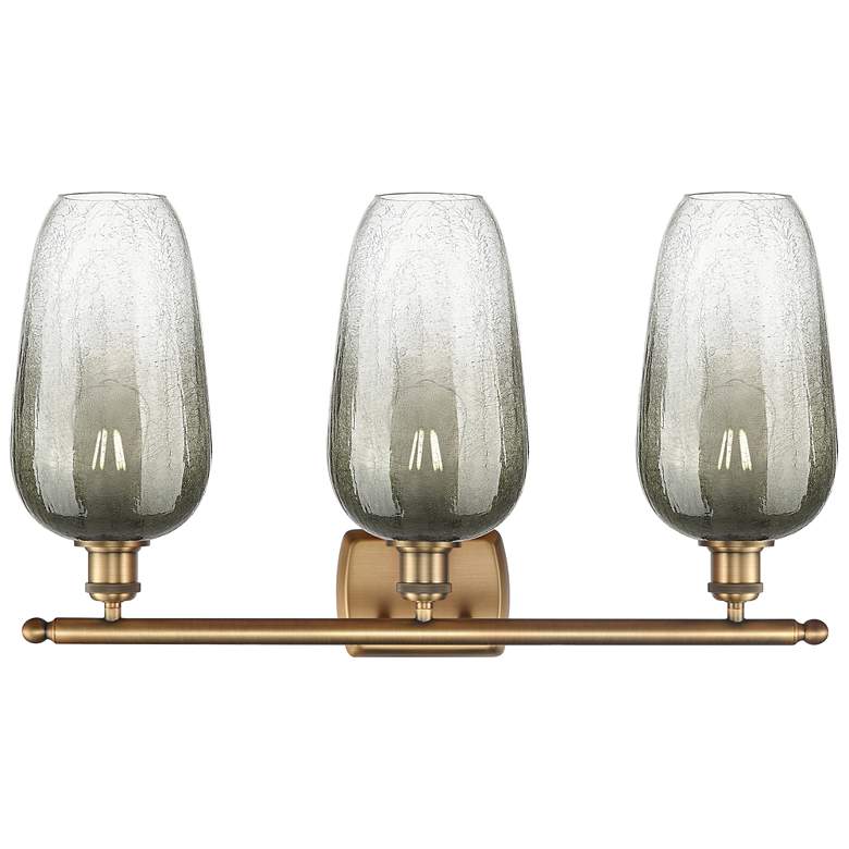 Image 2 Ballston Brookhaven Flute 27"W 3-Lt Brushed Brass Vanity w/ Slate Shade more views