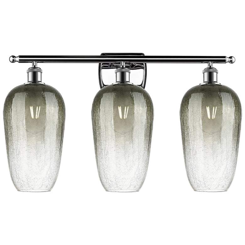 Image 1 Ballston Brookhaven Flute 27"W 3-Lt Chrome Bath Light w/ Slate Shade