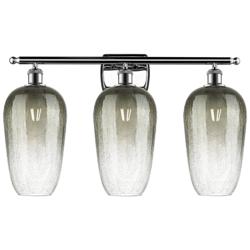 Ballston Brookhaven Flute 27"W 3-Lt Chrome Bath Light w/ Slate Shade