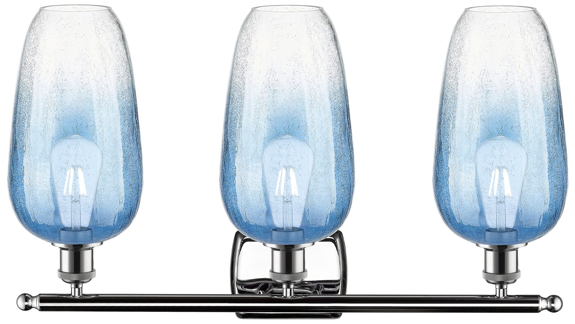 Image 2 Ballston Brookhaven Flute 27"W 3-Lt Chrome Vanity w/ Sapphire Shade more views