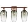 1_Ballston Brookhaven Flute 27"W 3-Lt Copper Bath Light w/ Slate Shade