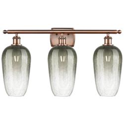Ballston Brookhaven Flute 27"W 3-Lt Copper Bath Light w/ Slate Shade